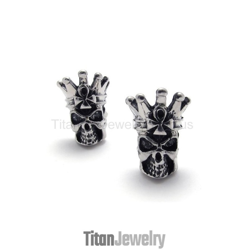 ホワイトアイズスカルチタンイヤリング