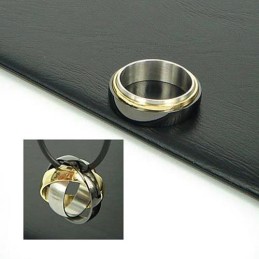 3フープと3色の純チタンネックレスペンダントフリーチェーン