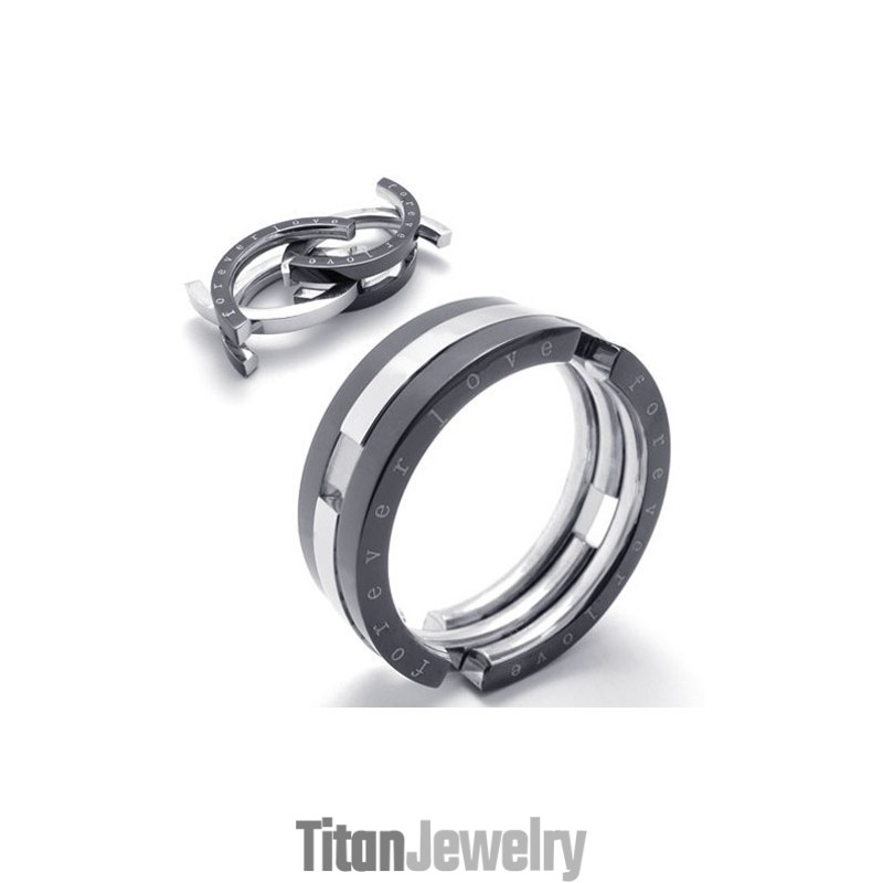 パズルブラックチタンリング