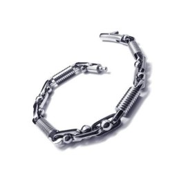 メンズボーイズシルバー316L純チタンチャームブレスレット