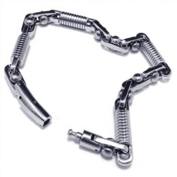 メンズボーイズシルバー316L純チタンチャームブレスレット