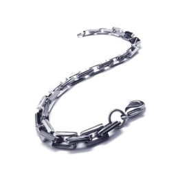 メンズボーイズチャームシルバー純チタンリンクブレスレット
