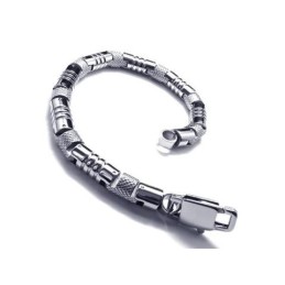 メンズチャームシルバー316L純チタンブレスレットバングル