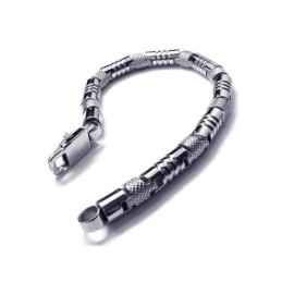 メンズチャームシルバー316L純チタンブレスレットバングル