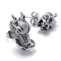 中国龍のチタンイヤリング