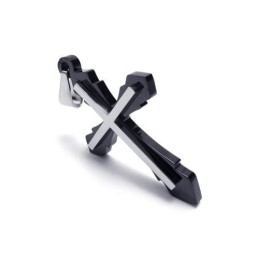 メンズ ブラック 純チタン ペンダント クロス ネックレス (新品)