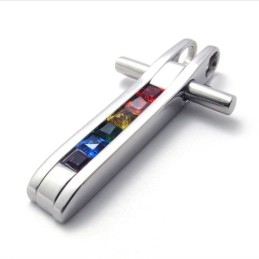 カラフルなジルコンのチタンペンダント