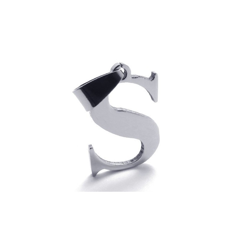 文字「S」のチタンペンダント