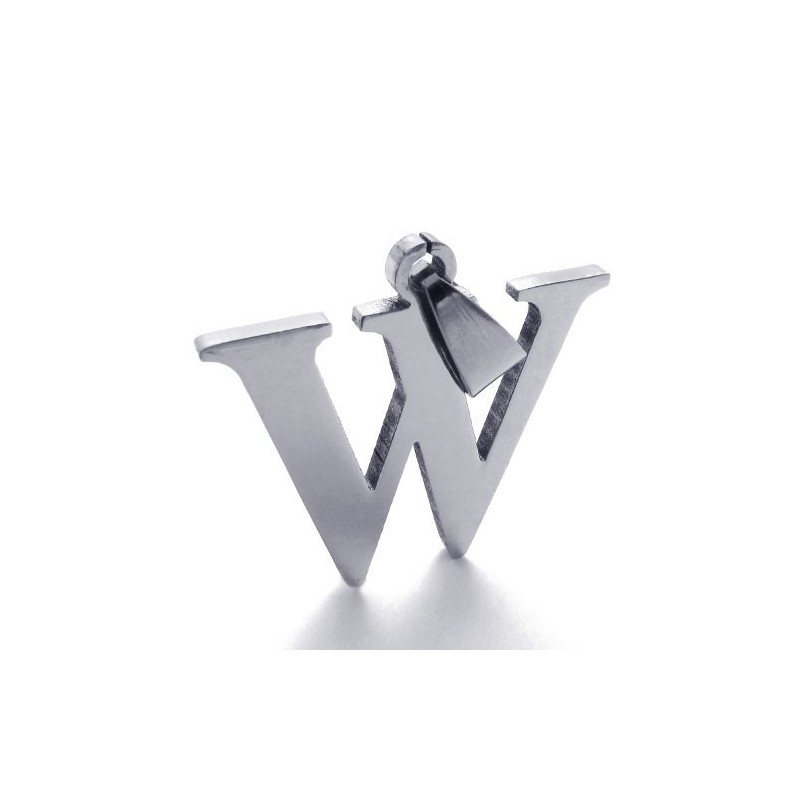 文字「W」チタンペンダント
