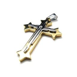 メンズ 純チタン ノベルクロスペンダントネックレスチェーン