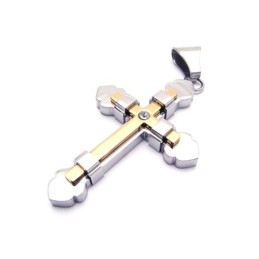 メンズ ゴールデン純チタンクロスネックレスペンダント（新品）