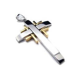 メンズ純チタンクロスネックレスペンダントチェーン（新品）