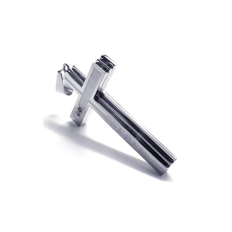 メンズ シルバー 純チタンネックレス クロスペンダント(新品) メンズ シルバー 純チタンネックレス クロスペンダント(新品)