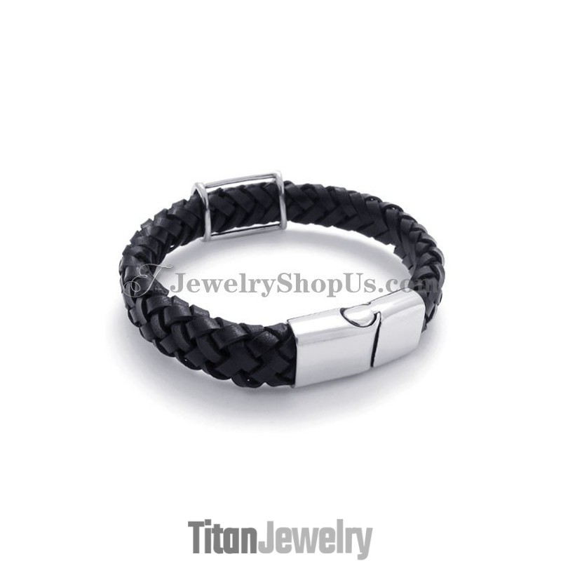 ファッションチタンレザーブレスレット