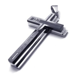 メンズ シルバー 純チタンネックレス クロスペンダント（新品）