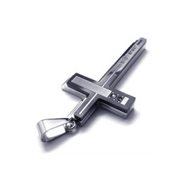 メンズ シルバー 純チタンネックレス クロスペンダント（新品）