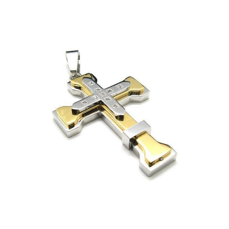 メンズ ゴールデン純チタンクロスペンダントネックレス(新品) メンズ ゴールデン純チタンクロスペンダントネックレス(新品)