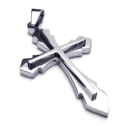 メンズ シルバー 純チタン ペンダント クロスネックレス（新品）