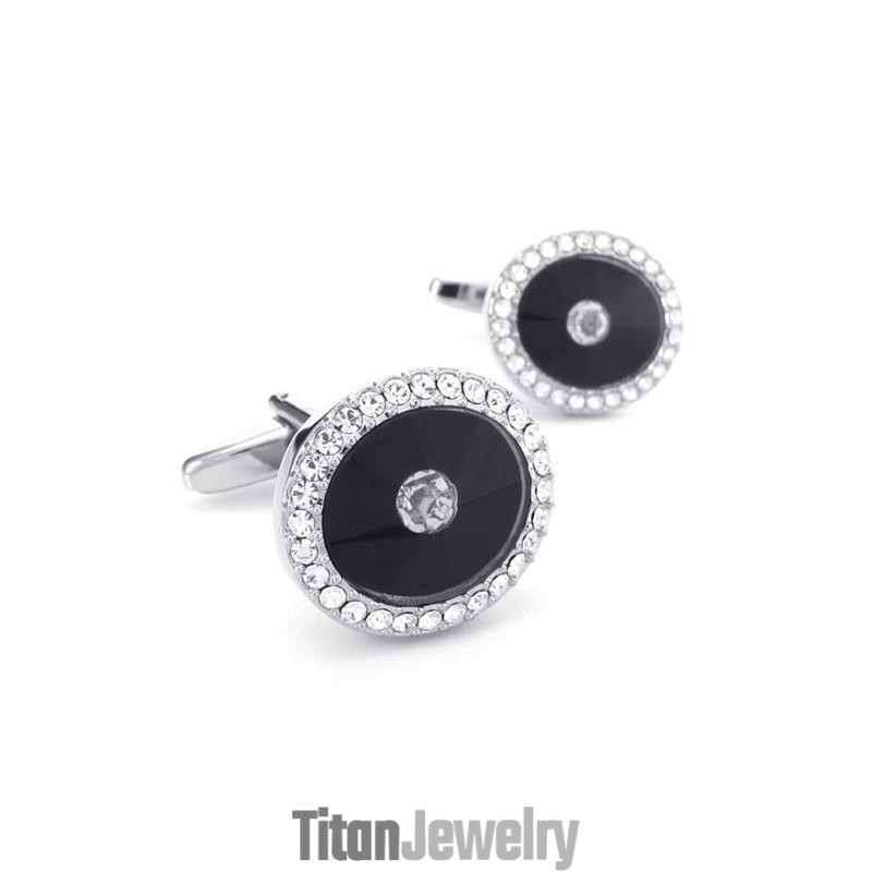 エレガントな形状繊細な色彩高品質チタン製カフスボタン