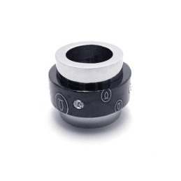 ブラックシルバー純チタンリングペンダントネックレス（新品）