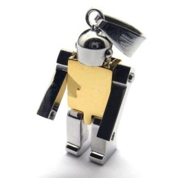 メンズ ゴールデン純チタン ロボットペンダントネックレス（新品）
