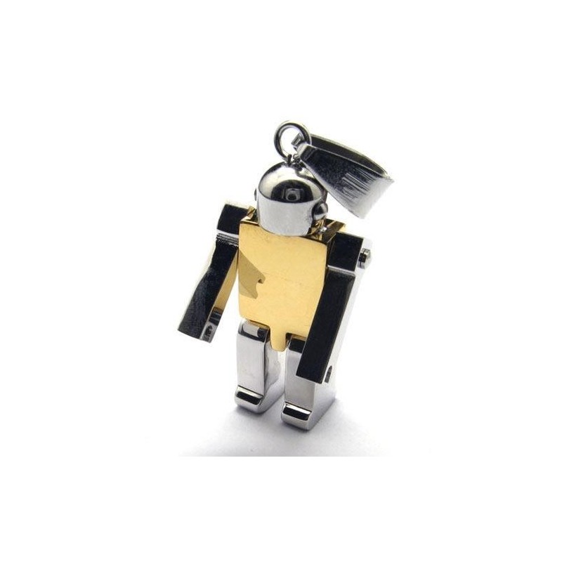 メンズ ゴールデン純チタン ロボットペンダントネックレス（新品）