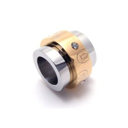 メンズ ゴールド 純チタンリング ペンダントネックレス（新品）