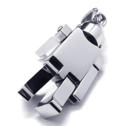 メンズ シルバー 純チタン ロボットペンダントネックレス（新品）